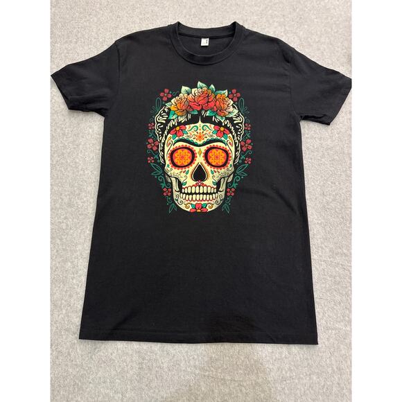 Women’s Sugar Skull Graphic T-Shirt – Size Small – Excellent Condition - Picture 1 of 5
